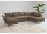 Wohnlandschaft SIT & MORE "Emely, inkl. Sitztiefenverstellung", braun (hellbraun), B:359cm H:92cm T:231cm, 100% Polyester, Sofas, Wohnlandschaft, wahlweise mit Schlaffunktion,Bettkasten,Kopf- & Armteilverstellung