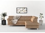 Ecksofa SIT & MORE "Marano L-Form", braun (macciato), B:252cm T:216cm, 100% Polyester, Sofas, Ecksofa, inklusive Kopfteilverstellung, optional Schlaffunktion & Bettkasten