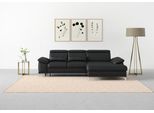Ecksofa SIT & MORE "Cabrio L-Form, B: 295 cm, mit Sitztiefen-, Arm- & Kopfteilverstellung", schwarz, B:295cm H:87cm T:180cm, Sofas, Ecksofa, 2 Nierenkissen, Federkern, optional Schlaffunktion und Stauraum