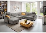 Wohnlandschaft DIE PLANBAR "ZE-EM16033 U-Form, Breite 330 cm", grau (mammut alu), B:330cm T:262cm, 100% Polyester, Sofas, Wohnlandschaft, wahlweise mit Kopfstützen und Schlaffunktion
