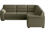 Ecksofa SIT & MORE "Montego L-Form, B: 256 cm, große Stoffauswahl, Komfort Sitzhöhe 46cm", grün (olive), B:255cm H:88cm T:225cm, 100% Polyester, Sofas, Ecksofa, wahlweise mit Schlaffunktion und Schubkasten