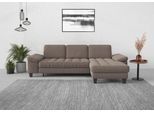 Ecksofa SIT & MORE "Westham L-Form", grau (taupe), B:275cm H:88cm T:172cm, 90% Polyester 10% Polyamid, Sofas, Ecksofa, Recamiere, mit oder ohne Schlaffunktion, Bettkasten, Füße wengefarben