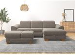 Ecksofa HOME AFFAIRE "Dundee L-Form", grau (taupe), B:264cm H:86cm T:170cm, Sofas, Ecksofa, wahlweise mit Kopfteilverstellung und zusätzlich mit Schlaffunktion