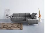 Ecksofa OTTO HOME "Fresh L-Form", grau, B:260cm H:79cm T:220cm, 100% Polyester, Sofas, Ecksofa, Federkern, wahlweise Kopfteilverstellung und motorischer Vorziehsitz