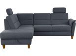 Ecksofa HOME AFFAIRE "Palmera L-Form, B: 236 cm", grau (anthrazit), B:236cm H:89cm T:212cm, 100% Polyester;Struktur (100% Polyester);Luxus-Microfaser in Lederoptik (100% Polyester), Sofas, Ecksofa, optional Schlaffunktion & Bettkasten, Federkern