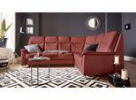 Ecksofa SIT & MORE "Boccaccio L-Form", orange (terra), B:265cm H:104cm T:215cm, Kunstleder SOFTLUX;Luxus-Microfaser (90% Polyester, 10% Polyamid);Flachgewebe (100% Polyester), Sofas, Ecksofa, mit Federkern und Kopfteilverstellung, wahlweise mit Schlaffunktion