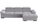Ecksofa SIT & MORE "Viola, L-Form, B: 260 cm", grau (silber), B:260cm H:73cm T:174cm, 100% Polyester, Sofas, Ecksofa, optional Schlaffunktion,inkl Armteil- & Kopfteilverstellung