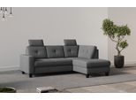 Ecksofa OTTO HOME "Varese", grau, B:226cm H:91cm T:170cm, 90% Polyester 10% Polyamid, Sofas, Ecksofa, wahlweise mit Schlaffunktion und Bettkasten