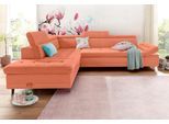Ecksofa SIT & MORE "Limit L-Form", orange (terrakotta), B:275cm H:89cm T:217cm, Kunstleder SOFTLUX;Luxus-Microfaser ALTARA NUBUCK (100% Polyester);Struktur (100% Polyester), Sofas, Ecksofa, wahlweise mit Schlaffunktion und Bettkasten