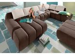 Wohnlandschaft OTTO HOME "Bono U-Form", orange (dunkelbraun, creme), B:360cm H:90cm T:214cm, Luxus-Microfaser ALTARA NUBUCK (100% Polyester);Luxus-Microfaser ALTARA NUBUCK (100% Polyester);Samtstruktur (95% Polyester, 5% Polyamid), Sofas, Wohnlandschaft, wahlweise mit Schlaffunktion