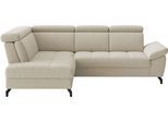 Ecksofa SIT & MORE "Vanity; L-Form, B. 254 cm", creme, B:254cm H:84cm T:197cm, 100% Polyester, Sofas, Ecksofa, Inkl.Sitz-,Kopf-und Armteilverstellung