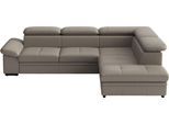 Ecksofa SIT & MORE "Viola, L-Form, Leder, B: 249 cm", beige (delphine), B:249cm H:73cm T:226cm, Sofas, Ecksofa, optional mit Schlaffunktion