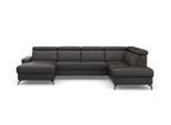 Wohnlandschaft SIT & MORE "Scarlett U-Form", grau (anthrazit), B:333cm T:226cm, Sofas, Wohnlandschaft, inklusive Kopfteilverstellung, optional Schlaffunktion & Bettkasten