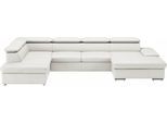 Wohnlandschaft SIT & MORE "Valantine U-Form, B: 349 cm", weiß (reinweiß), B:349cm H:73cm T:226cm, Sofas, Wohnlandschaft, mit Arm- & Kopfteilverstellung, optional mit Schlaffunktion