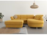 Ecksofa SIT & MORE "Apulia L-Form", gelb (mustard), B:250cm H:78cm T:212cm, Webstoff (100% Polyester);Struktur weich (90% Polyester, 10% Polyamid);Luxus-Micofaser Euphoria (100% Polyester);Samtoptik (100% Polyester), Sofas, Ecksofa, wahlweise Schlaffunktion, Bettkasten und Kopf- und Armteilverstellung