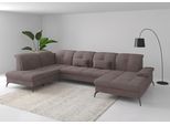 Wohnlandschaft SIT & MORE "Amica, U-Form, inkl. Sitztiefenverstellung und Armteilverstellung", beige (taupe), B:357cm H:90cm T:231cm, 90% Polyester, 10% Polyamid, Sofas, Wohnlandschaft, wahlweise mit Kopfteilverstellung, Schlaffunktion und Bettkasten