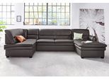 Wohnlandschaft SIT & MORE "Pisa U-Form", braun (mokka), B:319cm H:89cm T:168cm, Flachgewebe (100% Polyester);Luxus-Microfaser1 (100% Polyester);Luxus Microfaser2 (90% Polyester, 10% Polyamid), Sofas, Wohnlandschaft, mit Federkern, wahlweise mit Schlaffunktion
