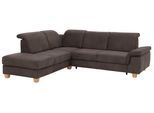 Ecksofa HOME AFFAIRE "Dalia L-Form", braun (mocca), B:256cm T:221cm, Luxus-Microfaser Florence (100% Polyester);Luxus-Microfaser weich (90% Polyester, 10% Polyamid);Webstoff (100% Polyester), Sofas, Ecksofa, mit Federkernpolsterung, wahlweise mit Schlaffunktion, Bettkasten