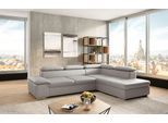 Ecksofa SIT & MORE "Valantine L-Form, B: 272 cm, Leder, mit Arm- und Kopfteilverstellung", grau (light grau), B:272cm H:73cm T:226cm, NaturLEDER;Spannstoff, Sofas, Ecksofa, optional Schlaffunktion, Komfortsofa, modern
