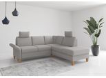 Ecksofa OTTO HOME "Rochelle, L-Form", grau (hellgrau), B:240cm H:90cm T:216cm, 95% Polyester 5% Polyamid, Sofas, Ecksofa, wahlweise mit Armteilverstellung, Schlaffunktion und Bettkasten