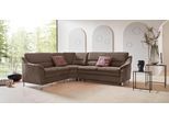 Ecksofa OTTO HOME "Cardoso L-Form", braun, B:260cm H:90cm T:230cm, Luxus-Microfaser ALTARA NUBUCK (100% Polyester);Luxus-Microfaser weich (90% Polyester, 10% Polyamid);Struktur (52%Polyester, 35% Acryl, 13%Cotton);Luxus-Microfaser Lederoptik (100% Polyester), Sofas, Ecksofa, mit Trapezecke für mehr Sitzkomfort, wahlweise auch mit Schlaffunktion