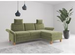 Ecksofa OTTO HOME "Rochelle, L-Form", grün (hellgrün), B:251cm H:90cm T:164cm, 100% Polyester, Sofas, Ecksofa, wahlweise mit Armteilverstellung, Schlaffunktion und Bettkasten