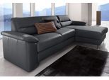 Ecksofa SIT & MORE "Ascara L-Form", schwarz, B:251cm H:85cm T:165cm, NaturLEDER (echtes Rindsleder), Korpus in Kunstleder SOFTLUX;Luxus-Microfaser (100% Polyester);Softlux-Kunstleder;Primabelle-Microfaser (100% Polyester), Sofas, Ecksofa, inklusive Boxspring/Federkern-Polsterung, wahlweise mit Schlaffunktion