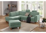 Ecksofa OTTO HOME "Alta L-Form", grün (grüngrau), B:250cm H:89cm T:201cm, Struktur ( 100% Polyester);Struktur fein ( 100% Polyester);Luxus-Microfaser ALTARA NUBUCK (100% Polyester), Sofas, Ecksofa, mit Federkern und Kontrastnaht, Füße Buche eichefarben