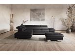 Ecksofa COTTA "Enterprise L-Form, B: 277 cm x L: 238 cm, bequeme Wellenunterfederung", schwarz, B:277cm H:91cm T:104cm, Softlux-Kunstleder;Luxus-Kunstleder, Sofas, Ecksofa, Arm- & Kopfteilverstellung, optional Schlaffunktion