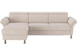 Ecksofa OTTO HOME "Calypso L-Form", beige (linen), B:260cm H:85cm T:172cm, 100% Polyester, Sofas, Ecksofa, mit motorischen Funktionen im Sofa und Recamiere