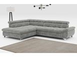 Ecksofa COTTA "Gemini L-Form, B: 312 cm", grau (steel), B:312cm T:234cm, Sofas, Ecksofa, mit Kopfteilverstellung, optional Schlaffunktion