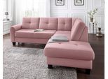 Ecksofa SIT & MORE "Varese L-Form", rosa (altrosa), B:240cm H:91cm T:214cm, Luxus-Microfaser (100% Polyester)IStruktur fein (100% Polyester)IFlachgewebe (95% Polyester, 5% Polyamid), Sofas, Ecksofa, mit Federkern, wahlweise mit Schlaffunktion und Stauraum