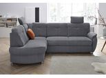 Ecksofa SIT & MORE "Sonoma L-Form", grau (dunkelgrau), B:246cm H:91cm T:176cm, Kunstleder SOFTLUX;Luxus-Microfaser ALTARA NUBUCK (100% Polyester);Luxus-Microfaser (90% Polyester, 10% Polyamid), Sofas, Ecksofa, wahlweise mit Schlaffunktion und Bettkasten