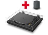 SONY Plattenspieler "PS-LX5BT Plattenspieler + SRS-XB100 Bluetooth-Lautsprecher", schwarz, B:43cm H:11,7cm T:36,6cm, Plattenspieler, Vollautomatik, Riemenantrieb, Tonabnehmer, Hi Res Wi, Phono Vorv., Plattenspieler