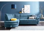 Ecksofa SIT & MORE "Cardoso L-Form", blau (azur), B:250cm H:90cm T:175cm, Luxus-Microfaser (90% Polyester, 10% Polyamid);Flachgewebe (100% Polyester);Struktur (100% Polyester), Sofas, Ecksofa, mit Federkern, wahlweise mit Schlaffunktion und Schubkasten