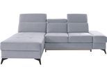 Ecksofa OTTO HOME "Cardiz L-Form", grau, B:246cm H:83cm T:173cm, Webstoff (100% Polyester);Luxus-Microfaser Paris (90% Polyester/10% Polyamid);Struktur fein (100% Polyester);Samtoptik (100% Polyester), Sofas, Ecksofa, inkl.Kopfteilverstellung und Federkern wahlweise mit Schlaffunktion