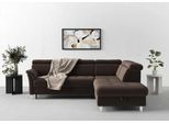 Ecksofa SIT & MORE "Marano L-Form", braun (espresso), B:252cm T:216cm, 98% Polyester, 2% Polyamid, Sofas, Ecksofa, inklusive Kopfteilverstellung, optional Schlaffunktion & Bettkasten
