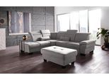 Ecksofa OTTO HOME "Cornwall L-Form", grau, B:283cm H:84cm T:253cm, Struktur fein (100% Polyester);Luxus-Microfaser weich (90% Polyester, 10% Polyamid), Sofas, Ecksofa, mit Sitztiefenverstellung, Schlaffunktion & Kopfteilverstellung
