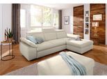 Ecksofa OTTO HOME "Mauritius L-Form", weiß, B:287cm T:178cm, Struktur fein (100% Polyester);Luxus-Microfaser Lederoptik (100% Polyester);Soft clean (98% Polyester, 2% Polyamid), Sofas, Ecksofa, mit Kopfteil- und Armlehnverstellung, Schlaffunktion & Bettkasten