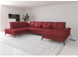 Wohnlandschaft SIT & MORE "Amica, U-Form, inkl. Sitztiefenverstellung und Armteilverstellung", rot (feuerrot), B:357cm H:90cm T:231cm, Sofas, Wohnlandschaft, wahlweise mit Kopfteilverstellung, Schlaffunktion und Bettkasten