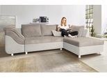 Ecksofa COLLECTION AB "Sally L-Form, B: 256 cm", beige (taupe), B:256cm H:87cm T:165cm, Microfaser PRIMABELLE (100% Polyester) / Struktur (80% Polyester, 20% Acryl);Struktur (80% Polyester, 20% Acryl);Kunstleder SOFTLUX / Struktur (80% Polyester, 20% Acryl);Microfaser PRIMABELLE (100% Polyester) / Cord (100% Polyester), Sofas, Ecksofa, 1 Zierkissen, optional Schlaffunktion & Bettkasten