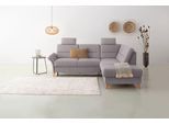 Ecksofa OTTO HOME "Westerland L-Form", silber, B:238cm H:90cm T:213cm, 100% Polyester, Sofas, Ecksofa, Federkern-Polsterung, wahlweise mit Schlaffunktion, Bettkasten