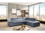 Ecksofa SIT & MORE "Alcudia L-Form, B: 272 cm, Arm- und Kopfteilverstellung, Eckcouch", bunt (graublau), B:272cm H:73cm T:226cm, NaturLEDER;Spannstoff, Sofas, Ecksofa, optional Schlaffunktion, Komfortsitz