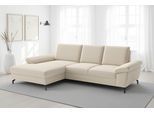Ecksofa SIT & MORE "Chelsea L-Form, B: 264 cm, Armteil- & Sitztiefenverstellung", beige (creme), B:264cm H:89cm T:174cm, 95% Polyester, 5% Polyamid, Sofas, Ecksofa, Couch optional mit Schlaffunktion und Bettkasten, Sitzhöhe 45 cm