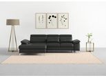 Ecksofa SIT & MORE "Cabrio L-Form, B: 295 cm, mit Sitztiefen-, Arm- & Kopfteilverstellung", grau (anthrazit), B:295cm H:87cm T:180cm, Sofas, Ecksofa, 2 Nierenkissen, Federkern, optional Schlaffunktion und Stauraum