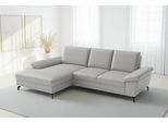 Ecksofa SIT & MORE "Chelsea L-Form, B: 264 cm, Leder, inkl. Sitztiefen-&Armteilverstellung", light grau, B:264cm H:89cm T:174cm, Sofas, Ecksofa, optional mit Schlaffunktion und Bettkasten