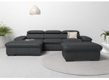 Ecksofa OTTO HOME "Alberto L-Form", schwarz, B:286cm H:73cm T:174cm, Luxus-Microfaser Lederoptik (100% Polyester);Luxus-Microfaser ALTARA NUBUCK (100% Polyester);Luxus-Microfaser weich (90% Polyester, 10% Polyamid);Microfaser Antiklederoptik, Sofas, Ecksofa, mit Kopfteilverstellung, wahlweise mit Schlaffunktion