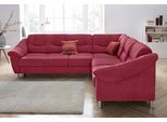 Ecksofa SIT & MORE "Salsa L-Form", rot (bordeaux), B:264cm H:86cm T:244cm, Bedruckte Microfaser (100% Polyester);Luxus-Microfaser ALTARA NUBUCK (100% Polyester);Struktur (100% Polypropylen), Sofas, Ecksofa, mit Federkern, wahlweise mit Schlaffunktion