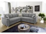 Ecksofa JOCKENHÖFER GRUPPE "Udine L-Form, B: 263 cm", grau, B:263cm T:100cm, Luxus-Microfaser in Lederoptik (100% Polyester);Kissen: 44% Polyethylem, 30% Polyacryl, 26% Polypropylen, Sofas, Ecksofa, mit Schlaffunktion, Bettkasten, Kopfteilverstellung & Zierkissen