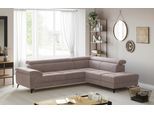 Ecksofa OTTO HOME "Astra L-Form, B: 286 cm", beige (cacao), B:286cm T:236cm, 95% Polyester (PES) 5%Polyamid (PA), Sofas, Ecksofa, mit Kopfteilverstellung, optional Schlaffunktion & Bettkasten
